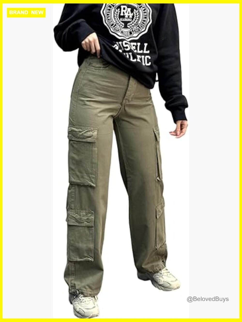 High Waist Wide Leg Cargo Pants With Pockets Baggy Y2k Casual Trousers